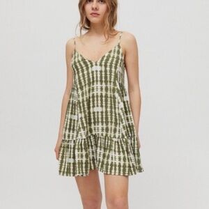 Urban Outfitters Tangerine Mini Frock Dress in Green Shibori